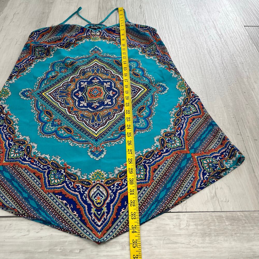 Bebop Tapestry Print Boho Mini Dress Strappy Festival Summer Flowy Indie Small - Picture 8 of 8